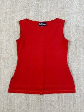 Lesley Evers Summer Boatneck Sleeveless Knit Tank Top XS Hilo